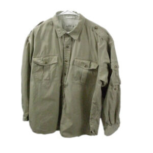 Orvis Men's Tan 100% Cotton Button Front Shirt Size Large